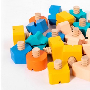 Tablero de madera Montessori para niños, juguete colorido divertido con tuerca de tornillo, rompecabezas con forma y Color, juguete cognitivo para educación temprana