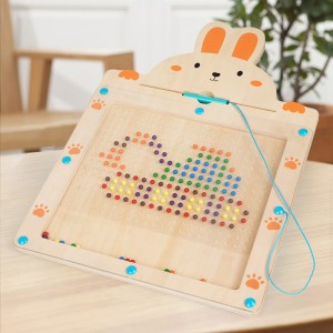 Wooden Magnetic Drawing Board para sa Mga Bata Montessori Magnetic Dot Board para sa Toddler 3 4 5 6 Taon Magnetic Doodle Board na may Dots Travel Birthday Toys