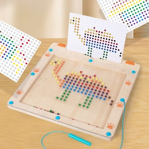 Drewniana magnetyczna tablica kreślarska dla dzieci Montessori tablica magnetyczna w kropki dla małych dzieci 3 4 5 6 lat tablica magnetyczna doodle z kropkami podróżne zabawki urodzinowe