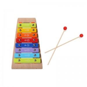 Puzzle din lemn pentru educație timpurie Jucării muzicale Mici colorate standard în opt tonuri Tapping manual Qin Jucării instrumente 2 în 1 Antrenament pentru iluminare muzicală și sunet