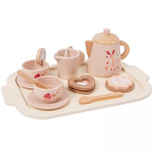 Wooden Simulation Tea Set And Family Toy – Afternoon Tea Dessert Set Kitchen Toy – Early Education Puzzle – Hand Eye Coordination Training, Christmas Gift