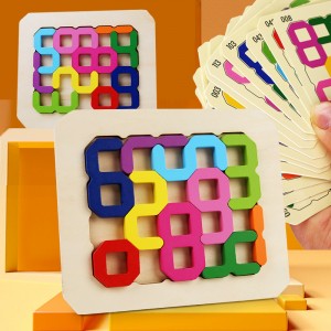 Montessori Early Education Puzzle Wooden Toys Two Person Battle Colored Digital Block Mathematical Toys Parent-Child Interactive Board Game Hand Eye Coordination Training