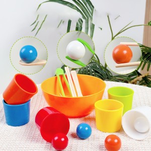 Montessori Early Education Puzzle Sorting Toys Colored Wooden Balls And Cup Beads Color Recognition And Shape Matching Hand Eye Coordination Excellent Christmas Gift
