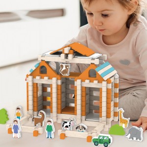 1 Set Wooden Mortise And Tenon Structure Spliced Building Blocks DIY Cabin – Space Construction Early Education Puzzle Toys – Hands-On Training Christmas Gifts