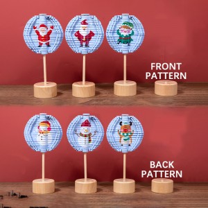 Nowa drewniana obrotowa zabawka dekompresyjna Lollipop – dwustronny wzór z motywem bożonarodzeniowym Puzzle z twarzą – zabawne dekoracje świąteczne Prezenty świąteczne