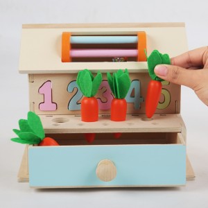 Jucărie Montessori Casă ocupată Casă de joacă multifuncțională din lemn Spațiu de depozitare interioară și jocuri senzoriale pentru abilități motorii fine Jucărie educațională de învățare pentru băieți și fete de 3 ani +