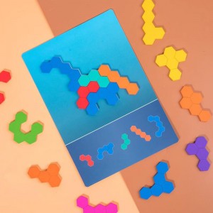 Montessori Früherziehung Holz Regenbogen Puzzle Wabenpuzzle Mathematische Kopfrechnen Brettspiel Logisches Denkpuzzle Kinderbrettspielzeug Hand-Auge-Koordinations-Trainingsspielzeug