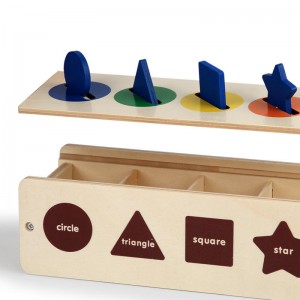 Montessori Toys Wooden Color Shape Sorting Box Game Geometric Matching Blocks Early Learning Educational Toy Gift para sa 3 4 5 Year-Old Baby Toddler