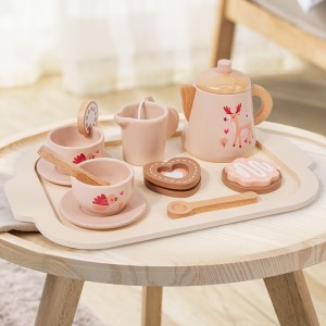 Wooden Simulation Tea Set And Family Toy – Afternoon Tea Dessert Set Kitchen Toy – Early Education Puzzle – Hand Eye Coordination Training, Christmas Gift