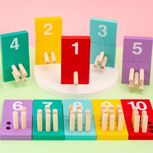 لعبة مونتيسوري للرياضيات لعبة أعواد خشبية جديدة للأطفال الرياضيات التعليم المبكر للأطفال عدد ولون ألعاب معرفية