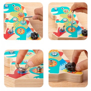 Set di cacciaviti Montessori per bambini Dinosauri Giocattoli Montessori per 3 anni più Vecchia tavola in legno per bambini piccoli e bambini Giocattoli per abilità motorie fini Giocattolo sensoriale educativo