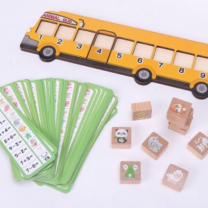 Wooden Animal Bus Puzzle Toy – Multi Card Math Calculation Ability Training And Learning Aids – Logical Thinking Training Mathematical Toy, Christmas Gift