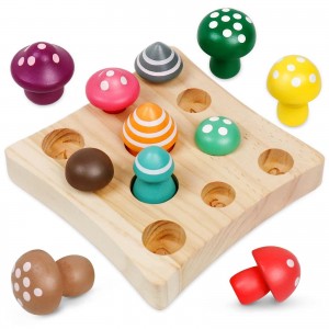 Pilzsammelspielzeug aus Lindenholz, Handfertigkeit, Steigerung der mathematischen Aufklärung, pädagogisches Pilzsammelspielzeug für den Heimunterricht