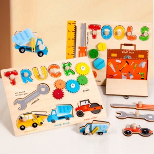 Ayudas didácticas Montessori de madera, tablero ocupado, rompecabezas, juguete para niños, educación temprana, rompecabezas multifuncional cognitivo, rompecabezas, juguete, entrenamiento de agarre, regalo de cumpleaños