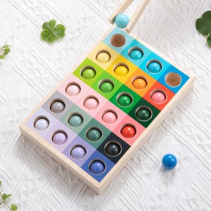 Montessori en bois éducation précoce Puzzle jouet plusieurs couleurs dégradé Classification des couleurs jeu de correspondance des perles couleur forme reconnaissance enfants main oeil Coordination jouet cadeau d'anniversaire de noël