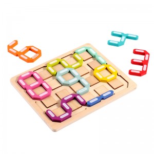 Labirinto di numeri in legno Puzzle giocattolo Cervello che brucia Num...