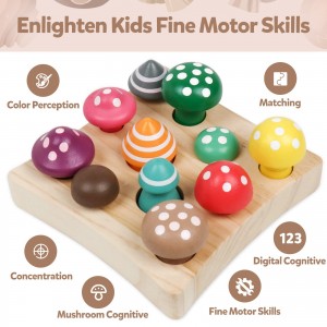 Mainan Memetik Jamur Keterampilan Tangan Basswood Meningkatkan Pencerahan Matematika Mainan Memetik Jamur Pendidikan untuk Homeschooling