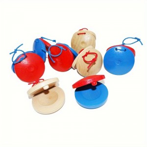 Wooden Finger Castanets for Kids Music Toys for Kids with Stretchy String for Easy Holding Simple to Play Musical Instruments for Kids Party Favors and Pinata Fillers