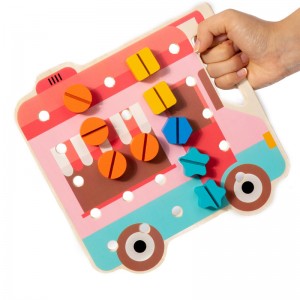 Jucărie din lemn Montessori pentru copii ocupat cu tablă colorată, distractivă, șurub, piuliță, formă și culoare, jucărie puzzle pentru educație timpurie cognitivă