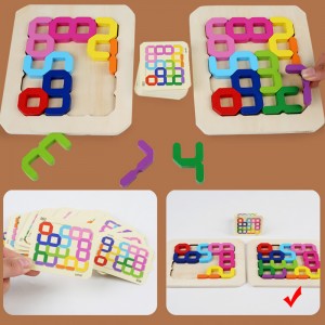 Montessori Early Education Puzzle Wooden Toys Two Person Battle Colored Digital Block Mathematical Toys Parent-Child Interactive Board Game Hand Eye Coordination Training