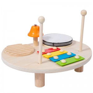 木製音楽パーカッション早期教育おもちゃ 多機能 4-in-1 音楽啓蒙おもちゃ 楽器やドラマー向け デスクトップパズル リスニングと実践能力
