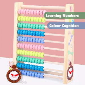 Jucărie de învățare matematică preșcolară, abac cu cadru din lemn cu 10 rânduri cu margele multicolore, bețe de numărat, cărți de alfabet cu numere, cadou pentru copii mici de 2 3 4 5 6 ani, băieți, fete