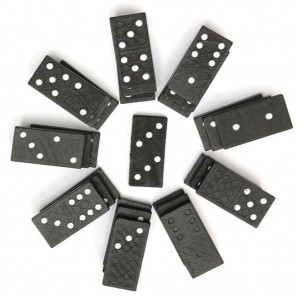Duplo seis dominós de madeira, 28 peças de dominó de madeira seis