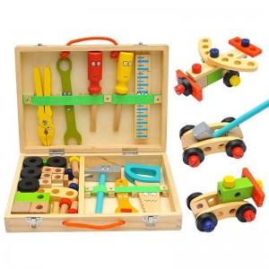 Kit di attrezzi per bambini, set di attrezzi in legno per bambini, include cassetta degli attrezzi e adesivi, giocattoli educativi Montessori per costruire steli per ragazze di 2 3 4 5 6 anni, miglior regalo di compleanno per bambini