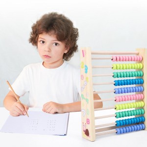 Juguete de aprendizaje de matemáticas preescolar, ábaco con marco de madera de 10 filas con cuentas multicolores, palos para contar, tarjetas numéricas del alfabeto, regalo para niños pequeños de 2, 3, 4, 5, 6 años