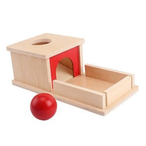 Caja de permanencia de objetos Montessori de tamaño completo con bandeja de bolas, juguetes Montessori para bebés de 6 a 12 meses y niños pequeños de 1 año