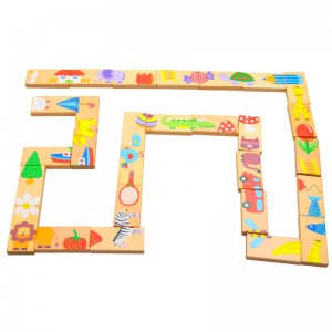 28 قطعة من لعبة ألغاز الدومينو الخشبية التعليمية للأطفال هدية