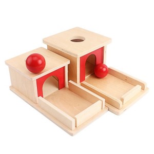 Kotak Permanen Objek Ukuran Penuh Montessori dengan Bola Baki, Mainan Montessori untuk Bayi Bayi 6-12 Bulan 1 Tahun Balita