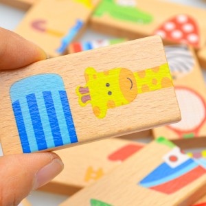 28 шт. обучающих деревянных игрушек-пазлов с животными-домино, детская игра в подарок