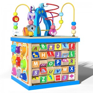 Activity Cube para sa 1 2 3 4 Year Old Boys and Girls, Wooden Montessori Toys para sa Baby, Educational Learning Laruan para sa Toddler, 1st Birthday Gift