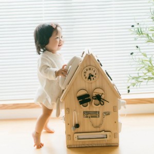 Домик Монтессори, деревянная игрушка-доска для малышей, развивающие игрушки для дошкольников, сенсорная доска для развития жизненных навыков и развития мелкой моторики, лучшие подарки для мальчиков и девочек от 3 лет