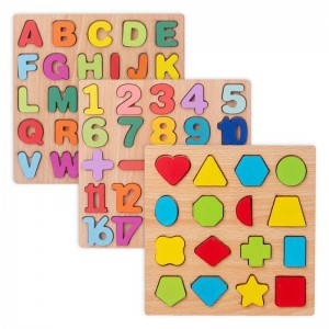 Wooden Alphabet Puzzle – ABC Letters Sorting Board Blocks Montessori Matching Game Jigsaw Educational Early Learning Toy Gift para sa Preschool Year Old Kids