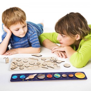 Puzzle du système solaire pour les enfants de 3 à 6 ans, jouets spatiaux en bois pour les enfants, planètes pour les enfants, activités d'apprentissage préscolaire, cadeau pour les garçons, les filles
