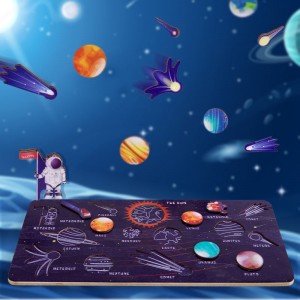 Solar System Puzzle for Kids 3-6, Wooden Space Toys for Kids, Planets for Kids, Preschool Learning Activities, Gift for Boys, Girls