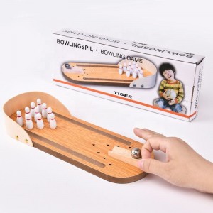 مجموعة ألعاب البولينج الصغيرة على الطاولة - لوحة خشبية على سطح الطاولة - سطح المكتب الصغير - لعبة البولينج الصغيرة - أدوات تخفيف التوتر - ألعاب الأصابع الصغيرة