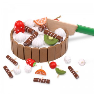 Birthday Party Cake – Wooden Play Food na may Mix-n-Match Toppings