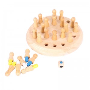 Houten Memory Match Stick-schaakspel, kleurengeheugenschaak, grappig blokbordspel, Memory Match Stick-schaakspel, ouder-kind interactiespeelgoed, hersenkraker voor jongens en meisjes vanaf 3 jaar