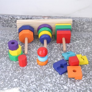 Geometrischer Stapeler – Lernspielzeug aus Holz – Formensortierer und Stapelspielzeug, Stapelturmspielzeug für Babys, Kleinkinder und Kinder ab 2 Jahren