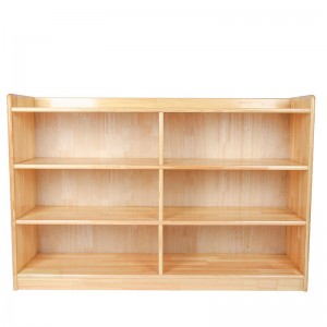 Children Wooden Classic Bookcase Storage Rack Na May Malaking Capacity Multilayer Shelving-Natural