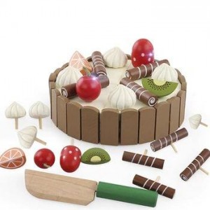 Торт на день рождения — деревянная игровая еда с разнообразной начинкой