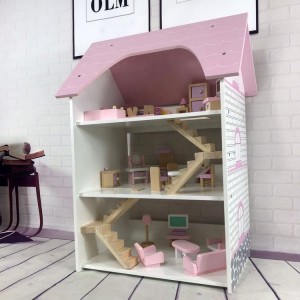 Fully Furnished Fashion Dollhouse, Pretend Play House with Accessories, Gift Toy for Kids Ages 3 4 5 6 7 8+