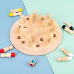 Wooden Memory Match Stick Chess Game, Color Memory Chess, Funny Block Board Game,Memory Match Stick Chess Game,Parent-Child Interaction Toy, Brain Teaser for Boys and Girls Age 3 and Up