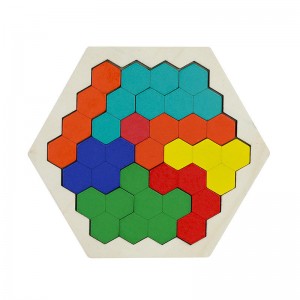 Шестиугольные головоломки для детей и взрослых, деревянные блочные головоломки, интеллектуальные головоломки, игрушка, логическая игра STEM, образовательный подарок для детей