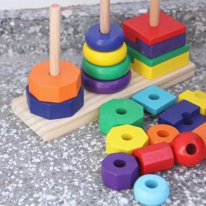 Empileur géométrique – Jouet éducatif en bois – Trieur de formes et jouet empilable, tour empilable pour bébés, tout-petits et enfants à partir de 2 ans