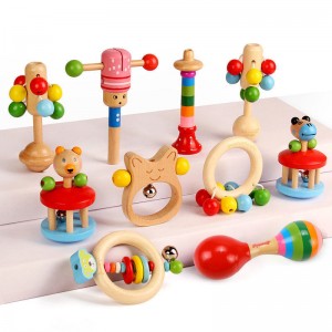 Conjunto de instrumentos musicais para crianças, tipos de instrumentos de percussão de madeira, brinquedos para crianças brincando de educação pré-escolar, aprendizagem precoce, brinquedos musicais para bebês para meninos e meninas, presente