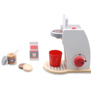Mga Laruang Wooden na Pambata na Laruang Espresso Machine Playset ng Coffee Maker – Regalo ng Mga Accessory sa Kusina ng Toddler Play para sa Mga Babae at Lalaki